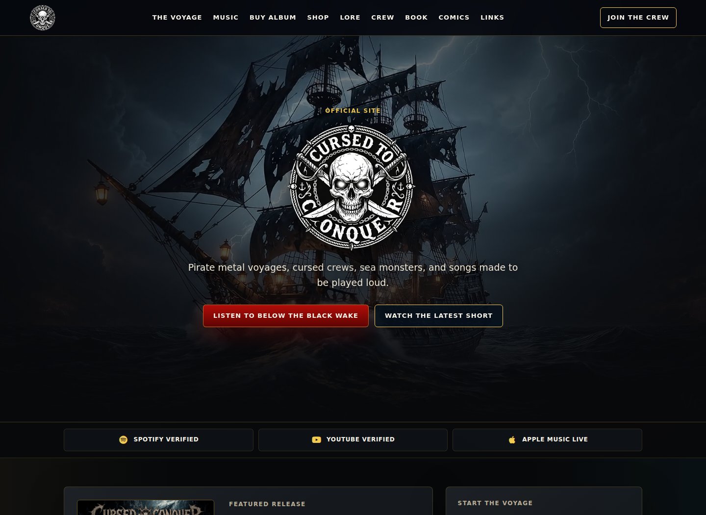 Cursed to Conquer website
